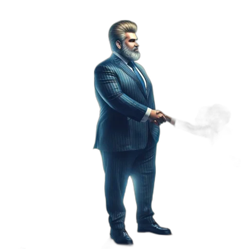 staff, jacket, face, creature, concept art, pixel art, 3d render, fantasy art transparent PNG cut-out