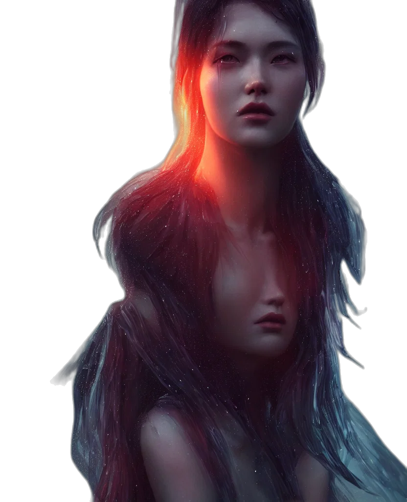 face, creature, hair, dress transparent PNG cut-out
