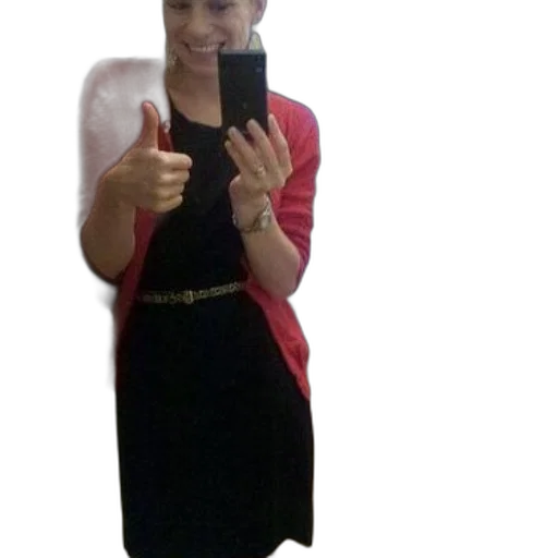 staff, dress, jewelry, cartoon, 3d render, red, woman, cardigan transparent PNG cut-out