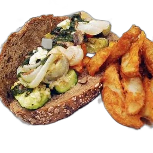 food, photorealistic, delicious, sandwich, fresh, vegetables, side, crispy transparent PNG cut-out