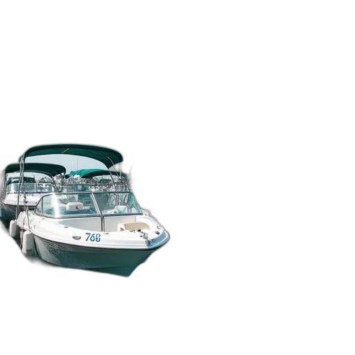 car, 3d render, photorealistic, row, white, motorboats, blue, numbers transparent PNG cut-out