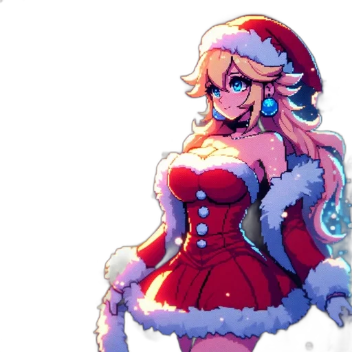dress, pixel art, concept art, anime, cartoon, snow, red, blue transparent PNG cut-out
