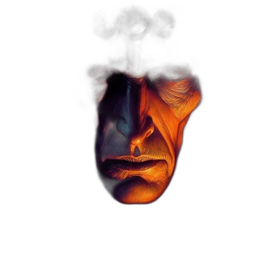mask, face, creature, bottle, concept art, photorealistic, 3d render, watercolor transparent PNG cut-out