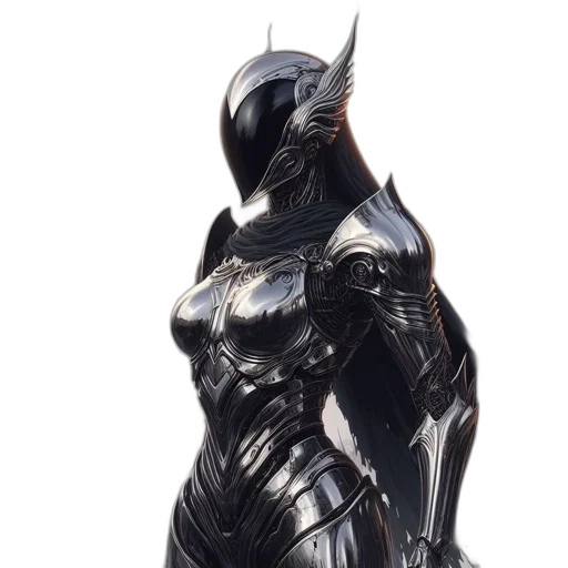 robot, dress, mask, concept art, 3d render, comic book art, fantasy art, dark transparent PNG cut-out