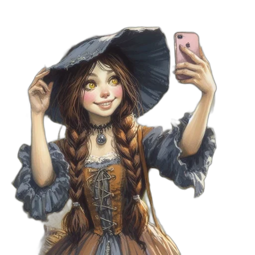 dress, face, hat, mask, fantasy art, oil painting, photorealistic, watercolor transparent PNG cut-out