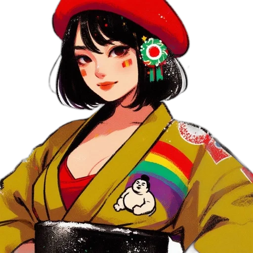dress, hat, staff, jewelry, pixel art, concept art, anime, fantasy art transparent PNG cut-out