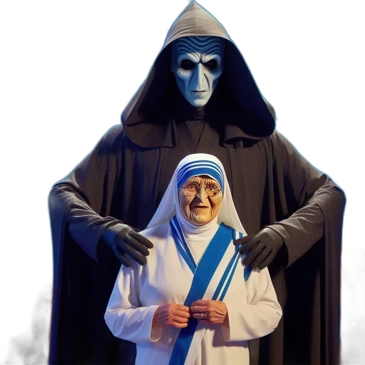 staff, mask, sword, weapon, concept art, comic book art, blue, tall transparent PNG cut-out