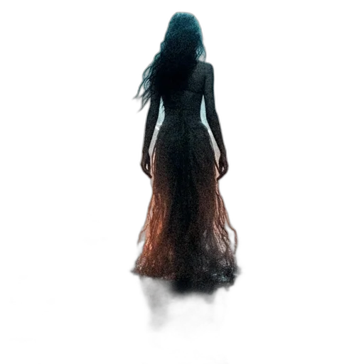 dress, hair, creature, concept art, pixel art, fantasy art, 3d render, underwater transparent PNG cut-out