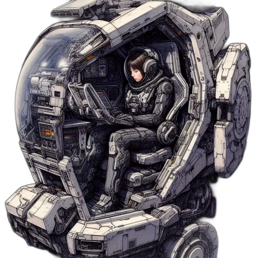 robot, jacket, face, car, concept art, cyberpunk, 3d render, pixel art transparent PNG cut-out