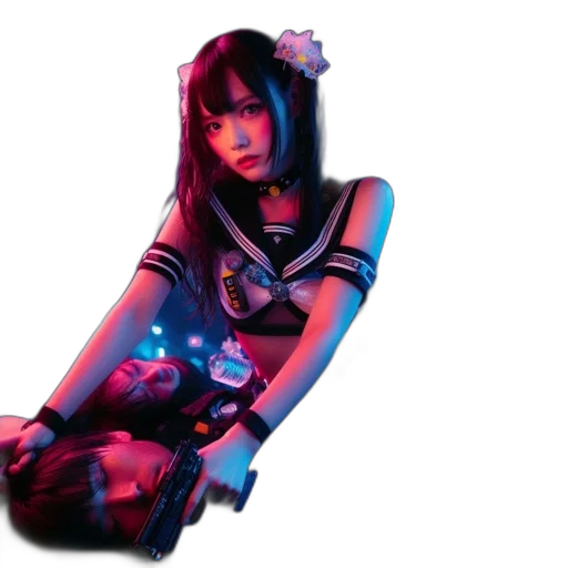 dress, robot, jewelry, weapon, concept art, cyberpunk, anime, fantasy art transparent PNG cut-out