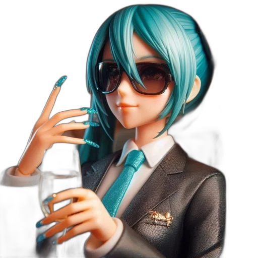 staff, jacket, robot, 3d render, vaporwave, concept art, cartoon, blue transparent PNG cut-out