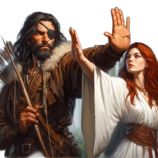 sword, fantasy art, concept art, comic book art, oil painting, fire, snow, fog transparent PNG cut-out