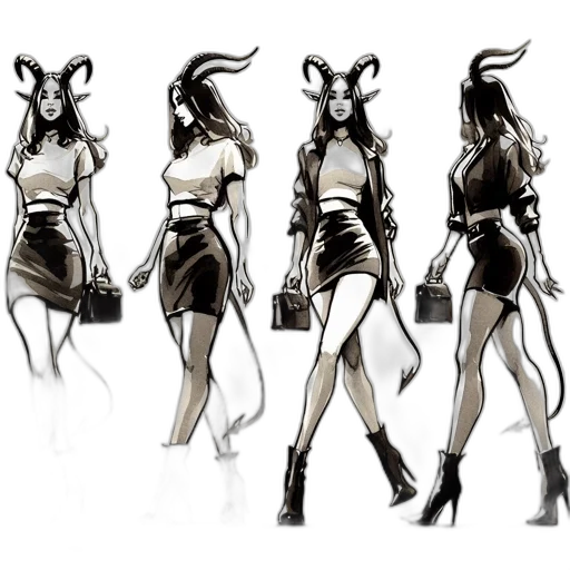 dress, concept art, comic book art, fantasy art, cyberpunk, monochrome, dark, earth tones transparent PNG cut-out