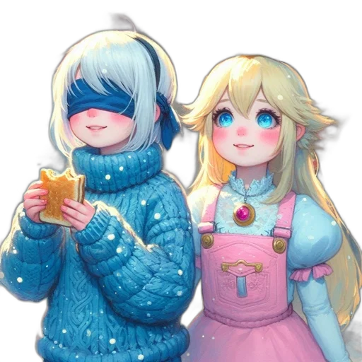 food, pixel art, watercolor, concept art, anime, snow, blue, pastel transparent PNG cut-out