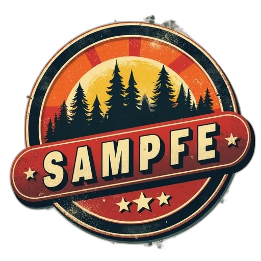 concept art, retro, camp, badges, part transparent PNG cut-out