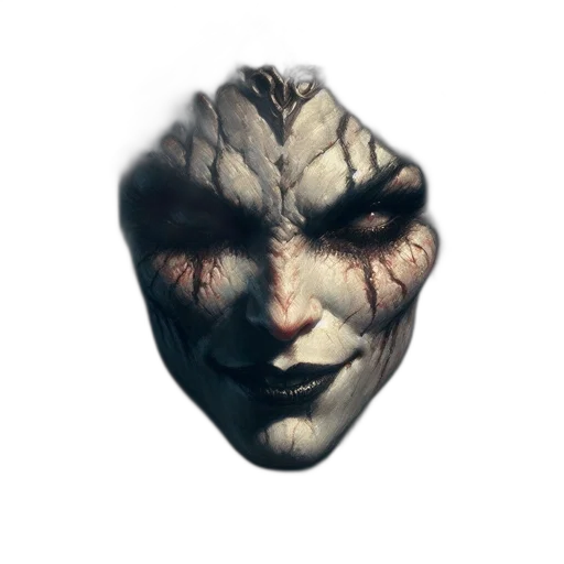 mask, face, creature, dragon, concept art, fantasy art, 3d render, photorealistic transparent PNG cut-out
