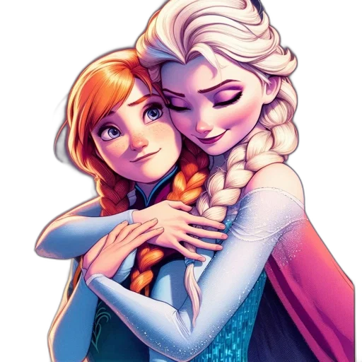 comic book art, fantasy art, concept art, watercolor, snow, fire, colorful, two transparent PNG cut-out