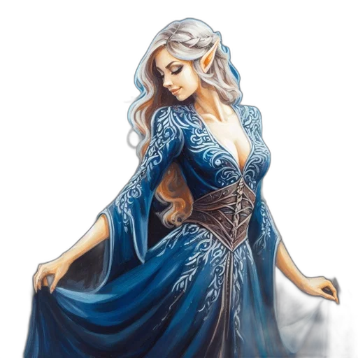 dress, dragon, jewelry, fantasy art transparent PNG cut-out