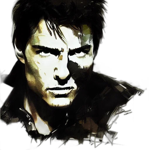 face, comic book art, photorealistic, concept art transparent PNG cut-out