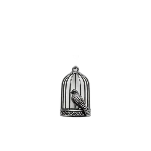 jewelry, crown, furniture, silver, birdcage, pendant, bird, perched transparent PNG cut-out