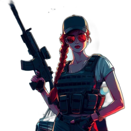weapon, comic book art, concept art, cyberpunk, pixel art, red, blue, green transparent PNG cut-out