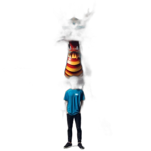 hat, jacket, robot, mask, concept art, pixel art, 3d render, watercolor transparent PNG cut-out