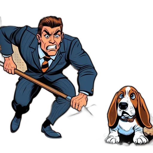 staff, animal, cartoon, comic book art, concept art, illustration, man, suit transparent PNG cut-out