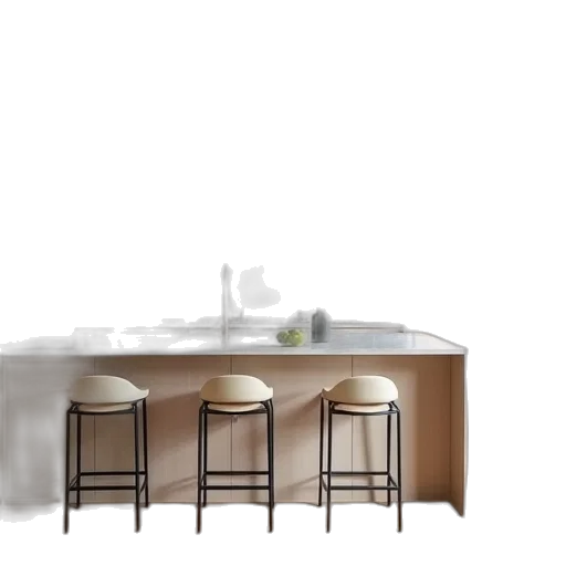 furniture, 3d render, photorealistic, concept art, earth tones, monochrome, kitchen, camden transparent PNG cut-out