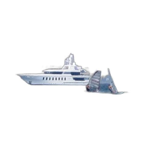 weapon, staff, shoes, 3d render, concept art, large, white, yacht transparent PNG cut-out