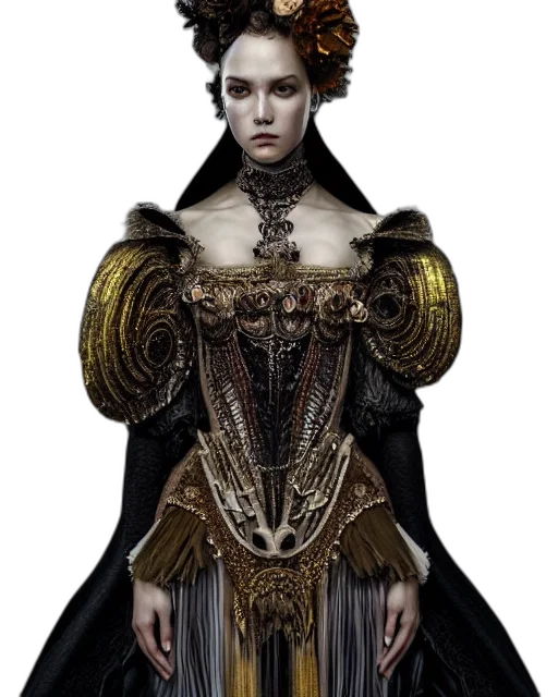 dress, crown, jewelry, staff transparent PNG cut-out