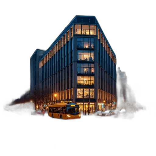 building, concept art, 3d render, photorealistic, cartoon, city street, bustling, city transparent PNG cut-out