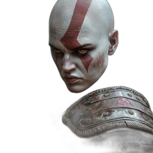 mask, face, sword, concept art, fantasy art, photorealistic, comic book art, red transparent PNG cut-out