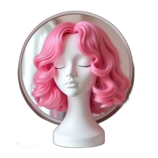 hair, crown, hat, mask, 3d render, photorealistic, vaporwave, concept art transparent PNG cut-out