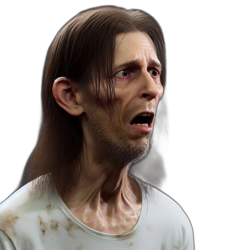 face, hair, creature, concept art, photorealistic, 3d render, fantasy art, intense transparent PNG cut-out