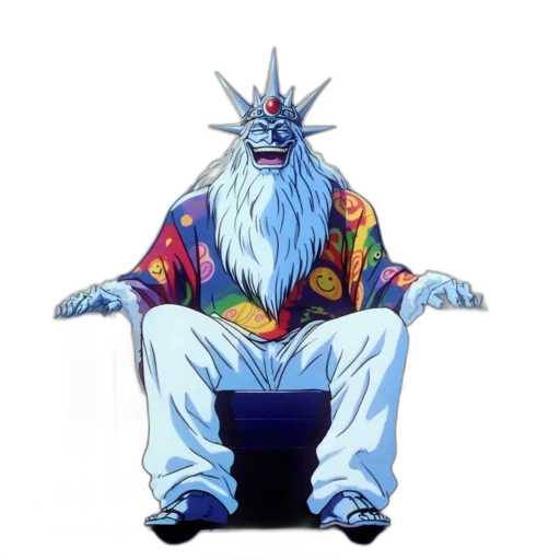 staff, creature, jacket, animal, vaporwave, concept art, pixel art, anime transparent PNG cut-out