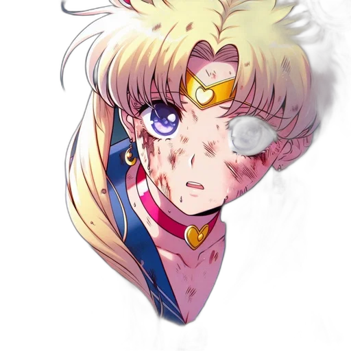 face, mask, weapon, staff, anime, vaporwave, concept art, watercolor transparent PNG cut-out