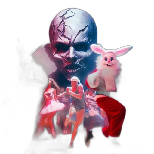 mask, face, creature, concept art, pixel art, fantasy art, comic book art, red transparent PNG cut-out