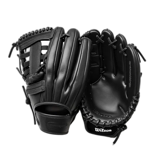 pair, black, baseball, gloves, brand, wilson, right, glove transparent PNG cut-out