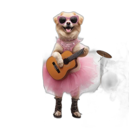 animal, dress, concept art, photorealistic, 3d render, watercolor, unconventional, music transparent PNG cut-out