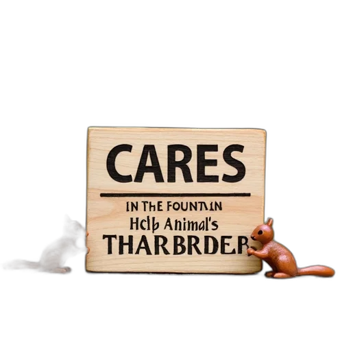 small, wooden, sign, message, placed, stone, wall, reads transparent PNG cut-out