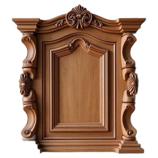 furniture, crown, face, dress, 3d render, photorealistic, earth tones, wooden transparent PNG cut-out