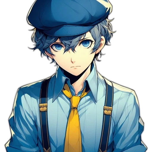 staff, hat, face, mask, anime, pixel art, cartoon, concept art transparent PNG cut-out