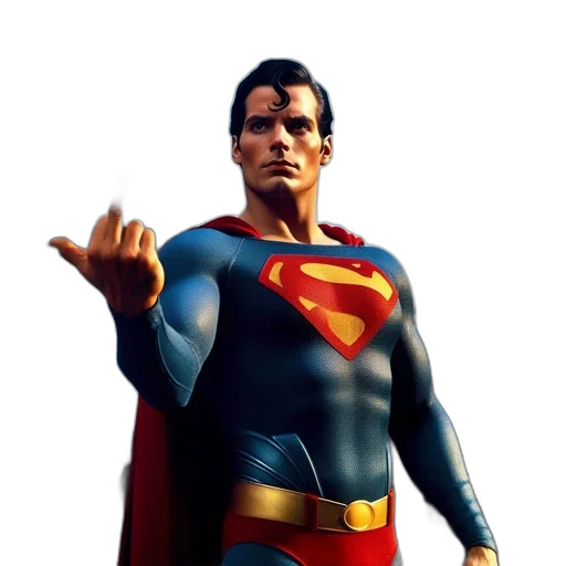 comic book art, 3d render, concept art, photorealistic, superman, stands, confidently, detailed transparent PNG cut-out