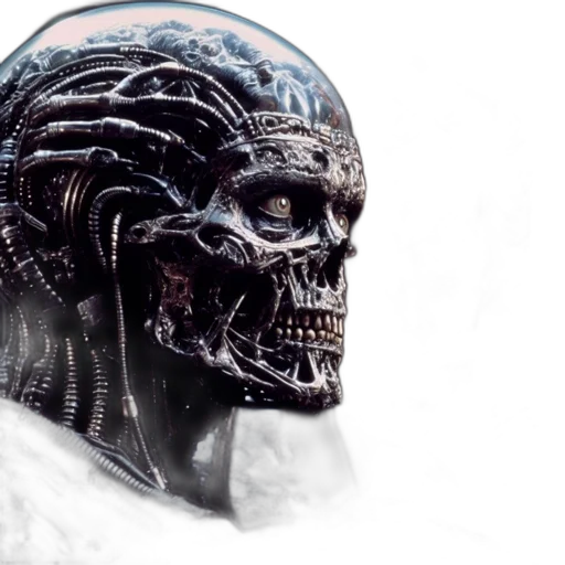 mask, robot, face, creature, cyberpunk, concept art, photorealistic, 3d render transparent PNG cut-out