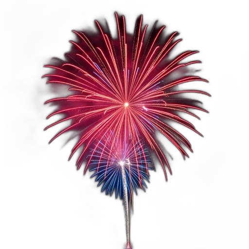flower, staff, umbrella, crown, 3d render, red, blue, fireworks transparent PNG cut-out