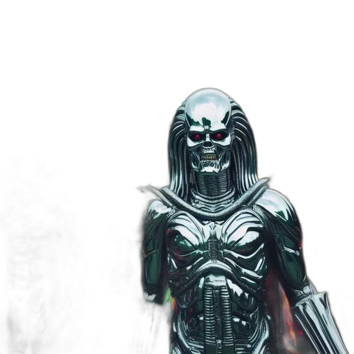robot, mask, creature, comic book art, concept art, 3d render, fantasy art, outer space transparent PNG cut-out