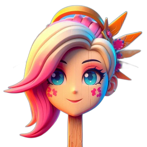 staff, hat, weapon, face, fantasy art, cartoon, 3d render, concept art transparent PNG cut-out