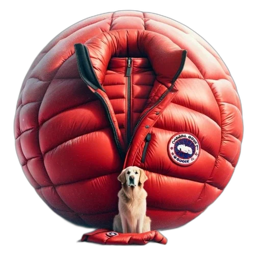animal, creature, jacket, umbrella, oversized, inflatable, red, brand transparent PNG cut-out