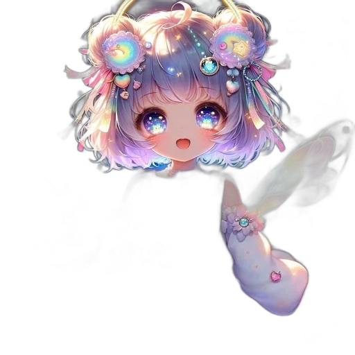 staff, weapon, creature, crown, anime, 3d render, vaporwave, fantasy art transparent PNG cut-out