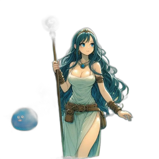 staff, sword, weapon, dress, fantasy art, concept art, pixel art, anime transparent PNG cut-out